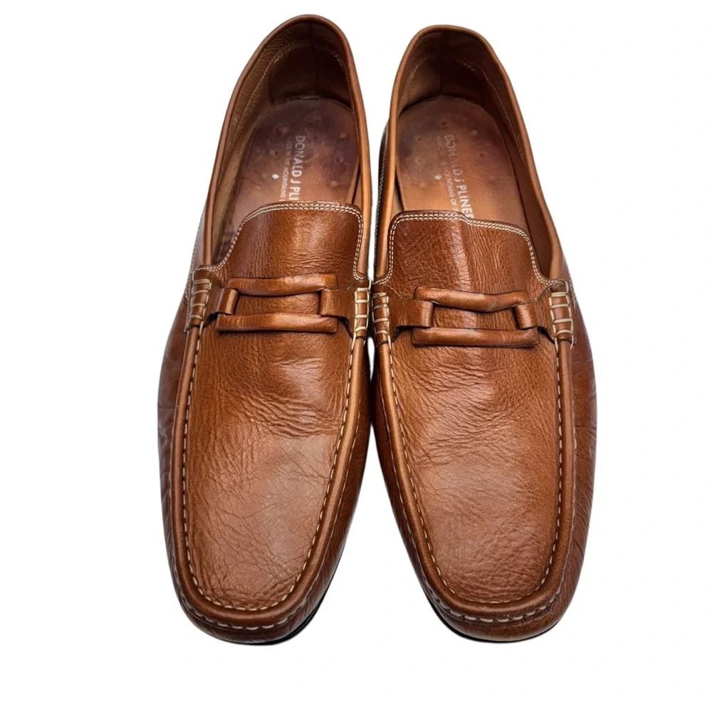 Donald Pliner Dione Men’s Loafers Tan Leather Sz 15